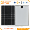 stock good quality customized size 100w mono solar panel